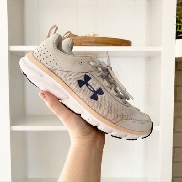 Under Armour Gray Mesh Charged Assert 8 Light Weight Running Sneakers - Picture 1 of 13